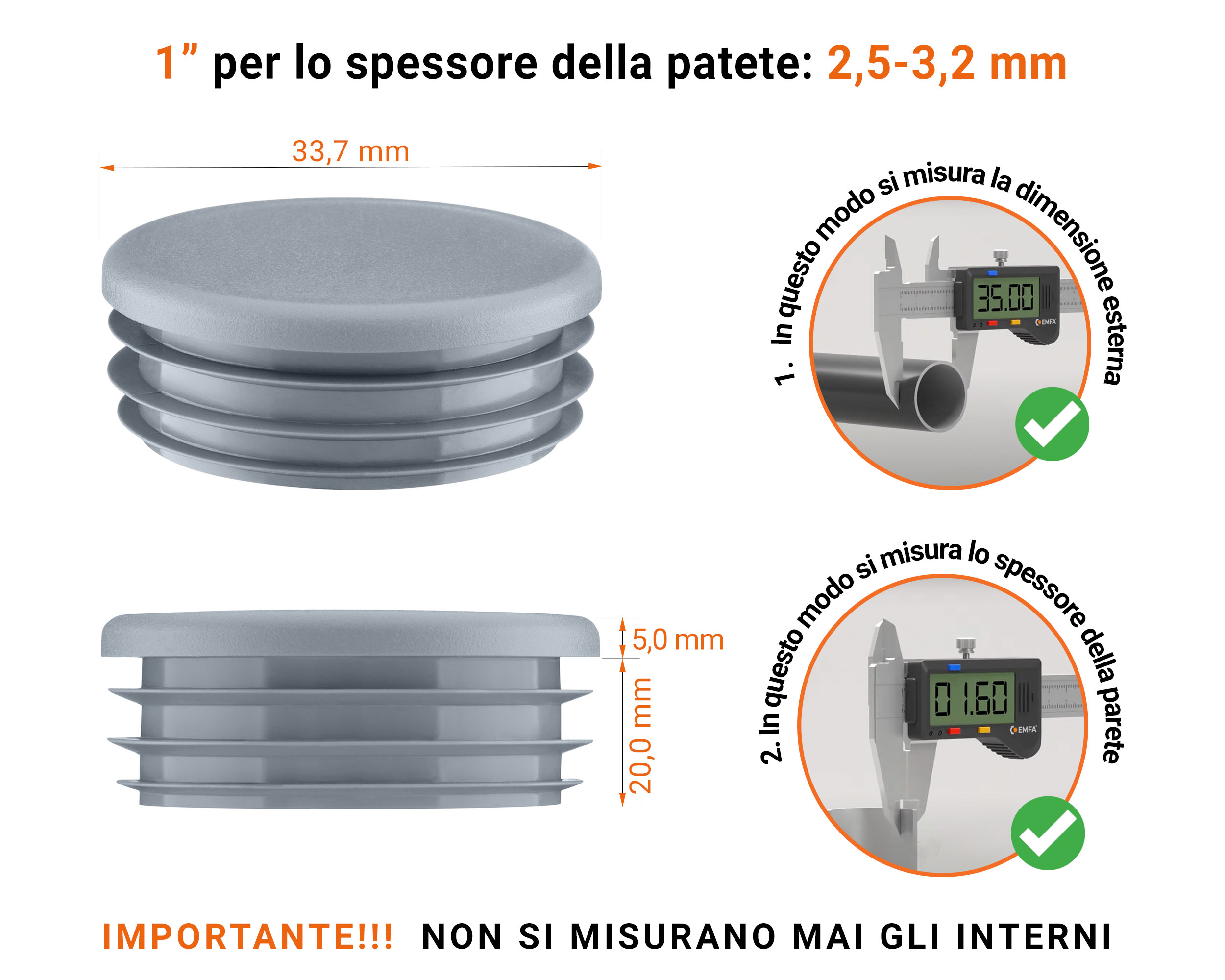 Inserti rotondi per sezione cava circolare 1