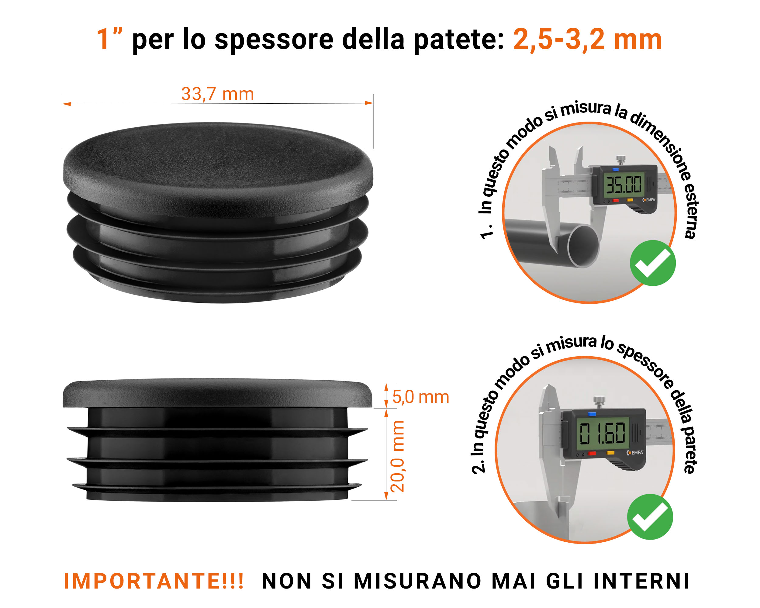 Inserti rotondi per sezione cava circolare 1