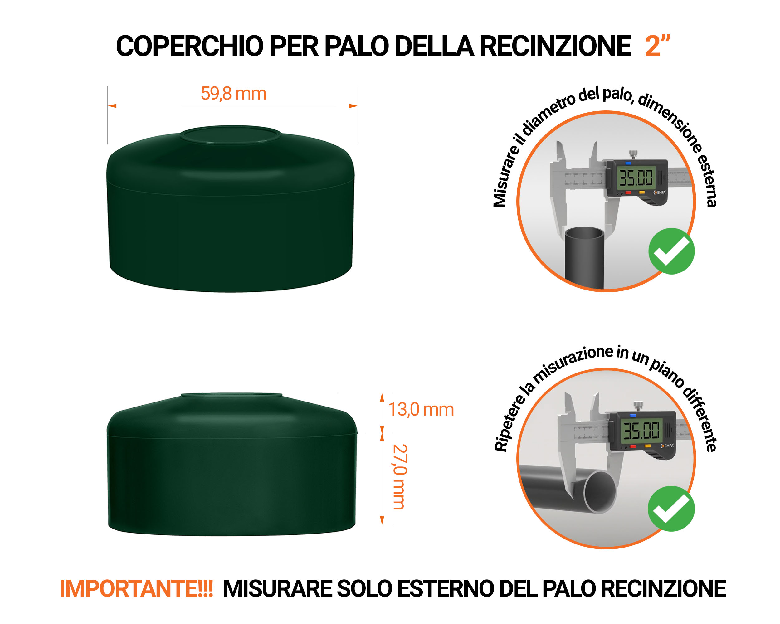 Tappo per palo rotondo 2